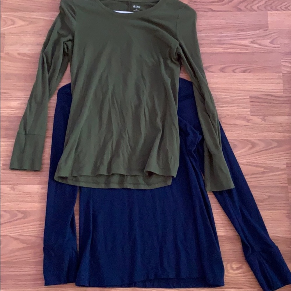 two piece long sleeve solid colored shirt